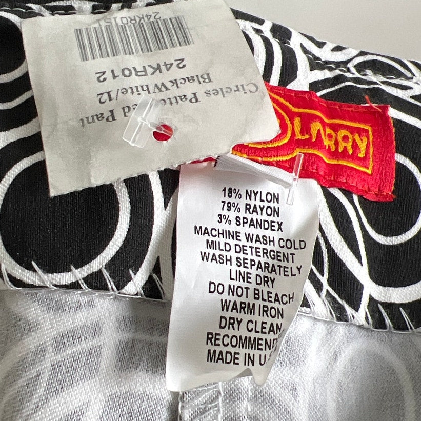 Krazy Larry Pull-on Ankle Pants Black Dots Women's Size 12