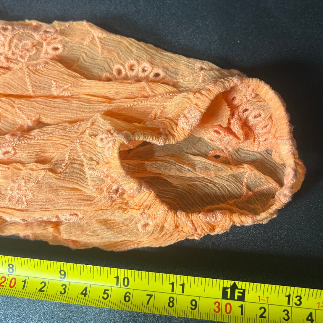 Anthropologie Floreat Eyelet Tangerine Orange Off Shoulder Ruffle Blouse Women's Size XS