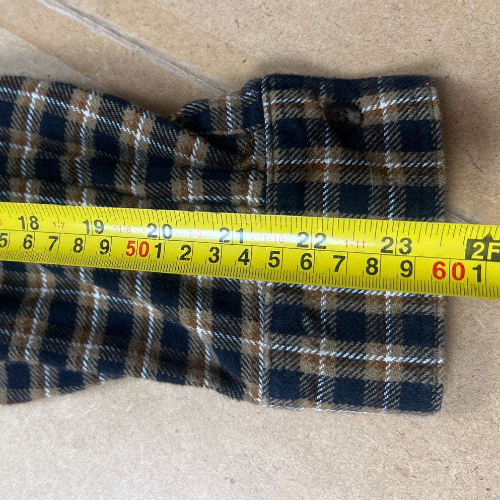 Stormy Kromer Men’s Flannel Shirt Brown/Black Plaid Button Front Size XL