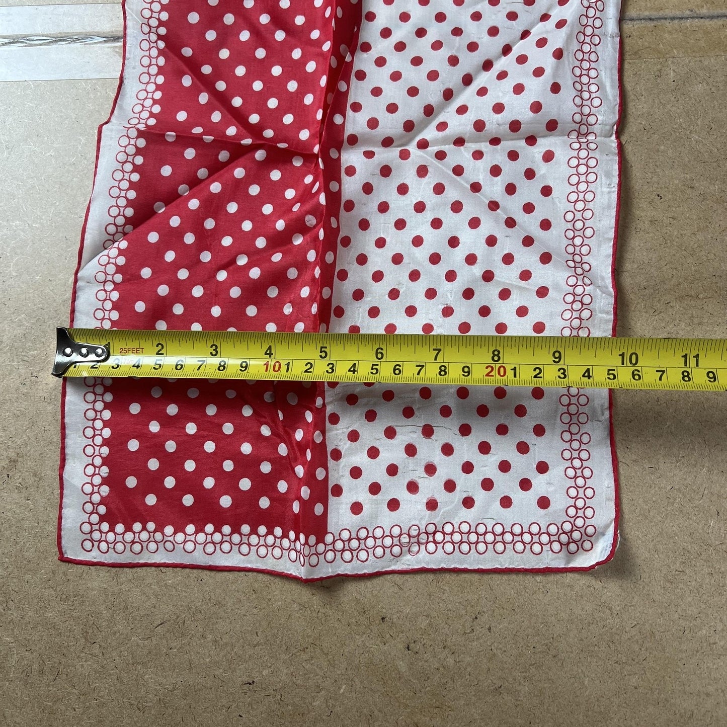Kerchief Mens One Size Red Polka Dot Rayon Silk Satin Rectangle Scarf Japan