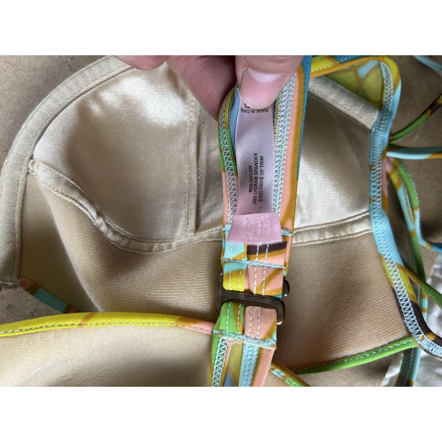 Victoria's Secret Bikini Top Womens 36D Multicolor Halter Underwire Padded