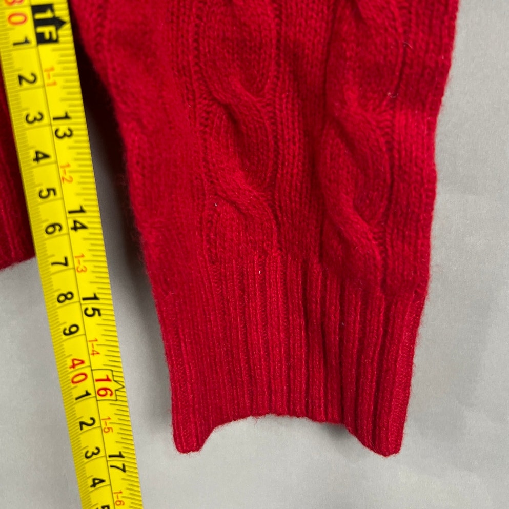 Polo Ralph Lauren Wool Size Large Red Pullover Cable Knit