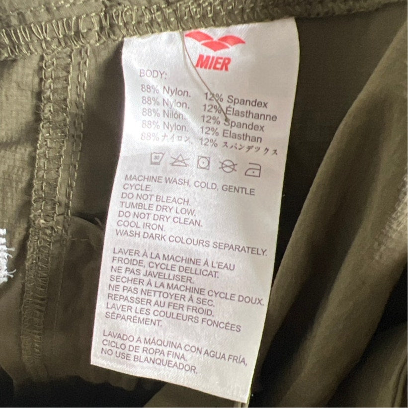 MIER Shorts Women's Size 12 Gray Nylon Stretch Cargo Lightweight Hiking Outdoor