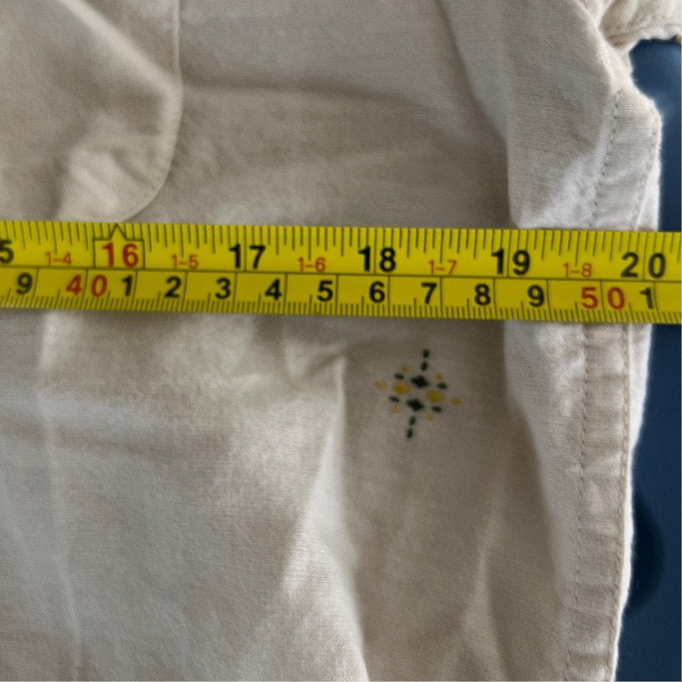 RVCA Mens Size M Oxford Short Sleeve Button Down With Embroidered Print Shirt