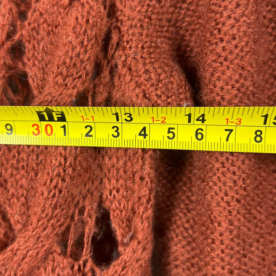 Free People Long Sleeve Sweater Cowl Neck Rusty Brown Size M
