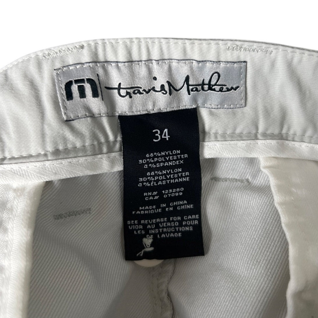 Travis Mathew 34 Men's Pants Chino Flat Front Nylon Casual Stretch