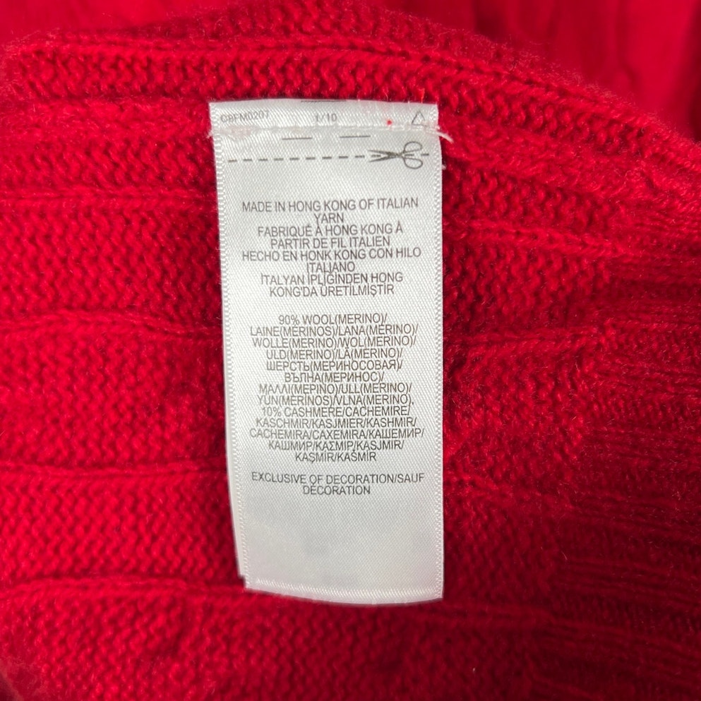 Polo Ralph Lauren Wool Size Large Red Pullover Cable Knit