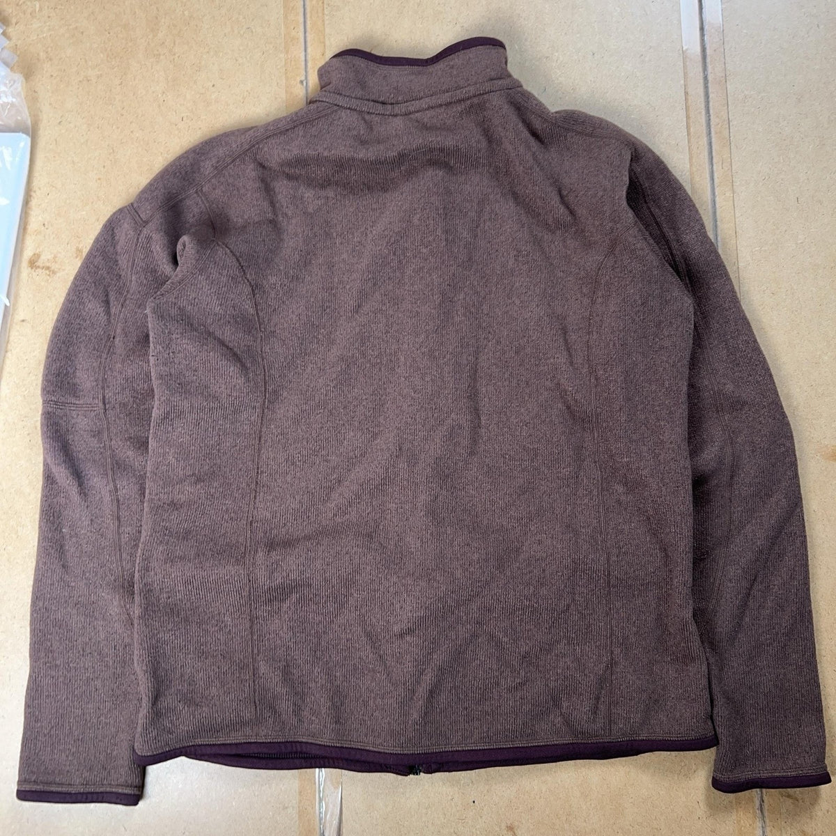 Patagonia Top Womens XL Brown Sherpa Lined Full Zip Sleeve Zip Pocket Fleece