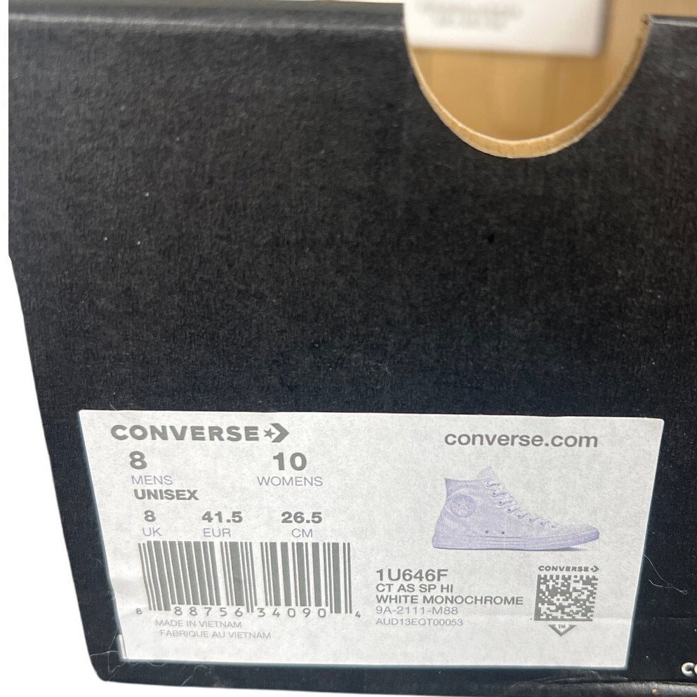 Converse High Top Size 8 Men's White Monochrome Sneakers USED