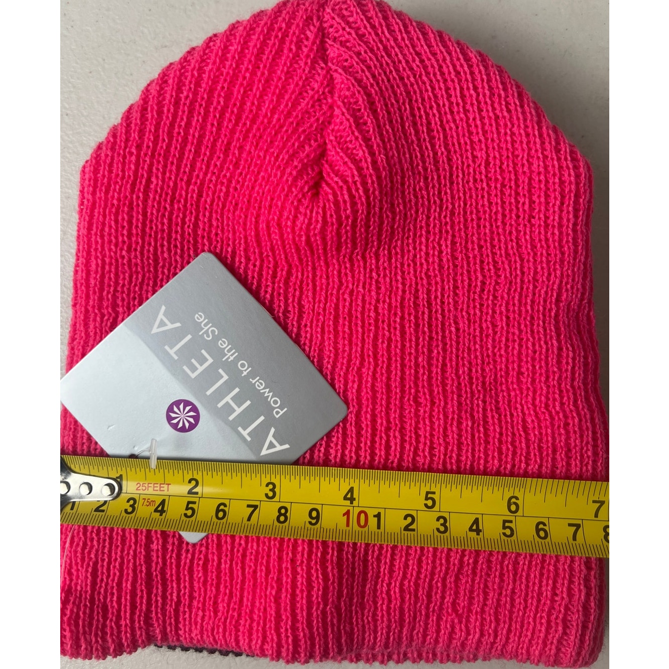 Athleta Onesize Acrylic Pink & Black NWT Double Beanies