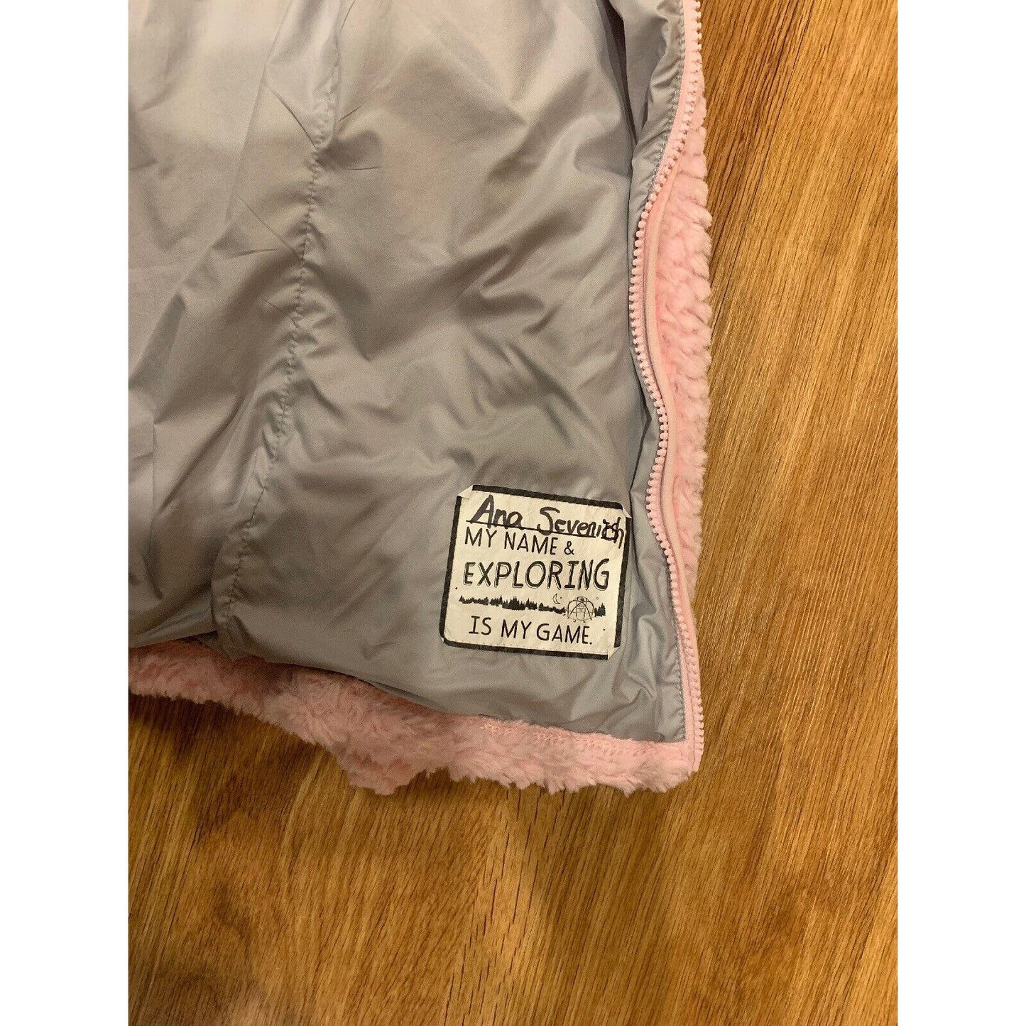 The North Face Furry Jacket Light Pink Girls Zip Up Size M 10 / 12