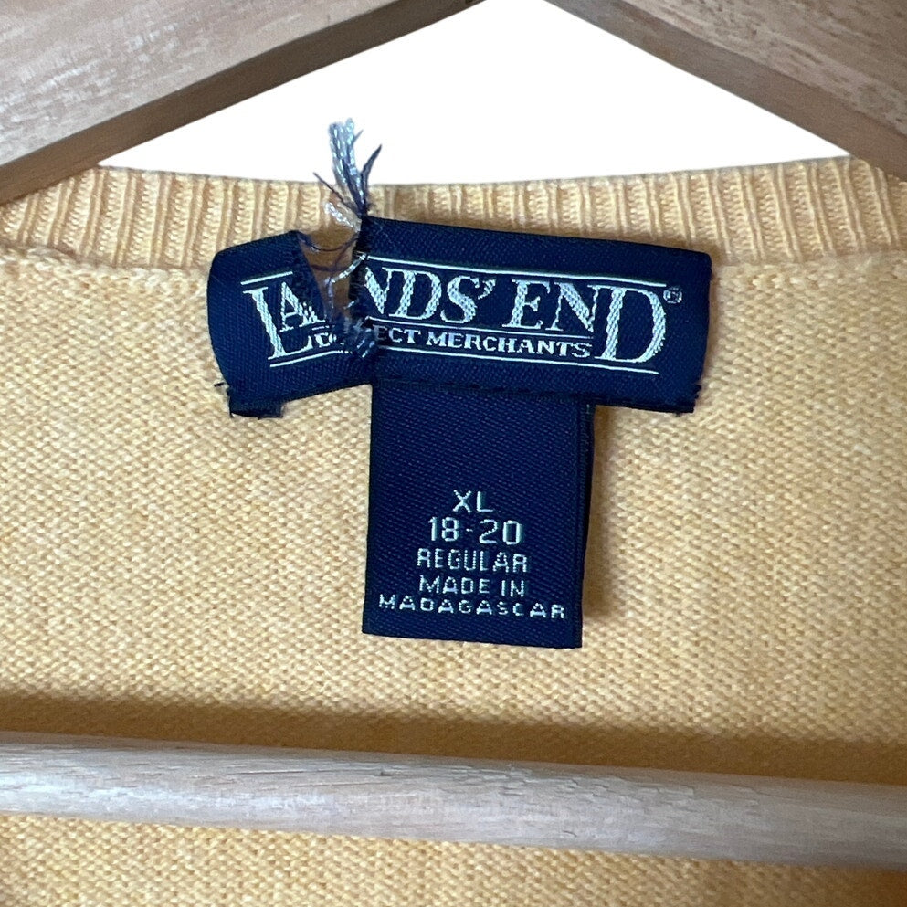 Land's End XL Orange Pullover Women's Sweater Long Sleeve