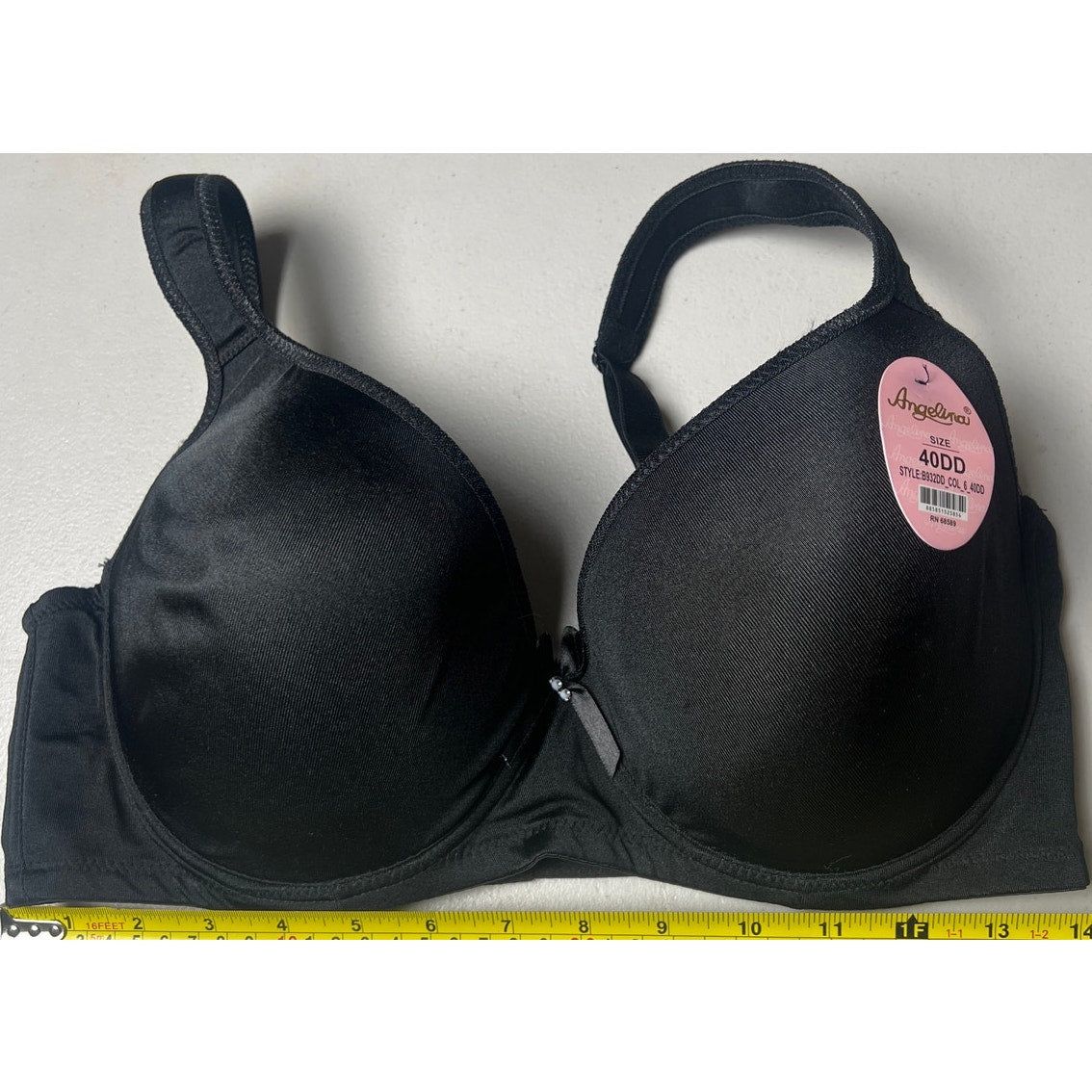 Angelina Underseam Adjustable Black Bra NWT 40DD