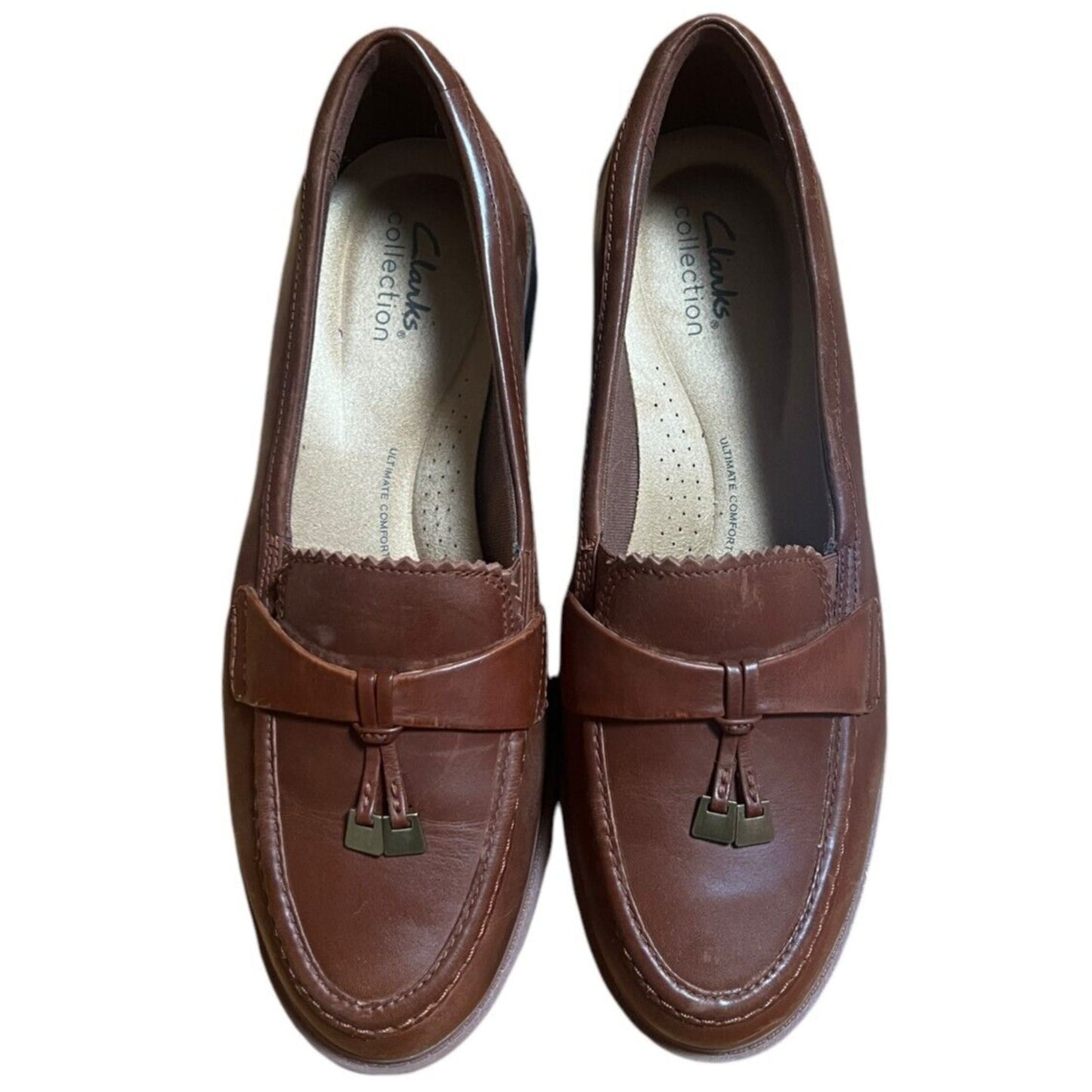 Clark Collection Women 9 Brown Loafers Shoes