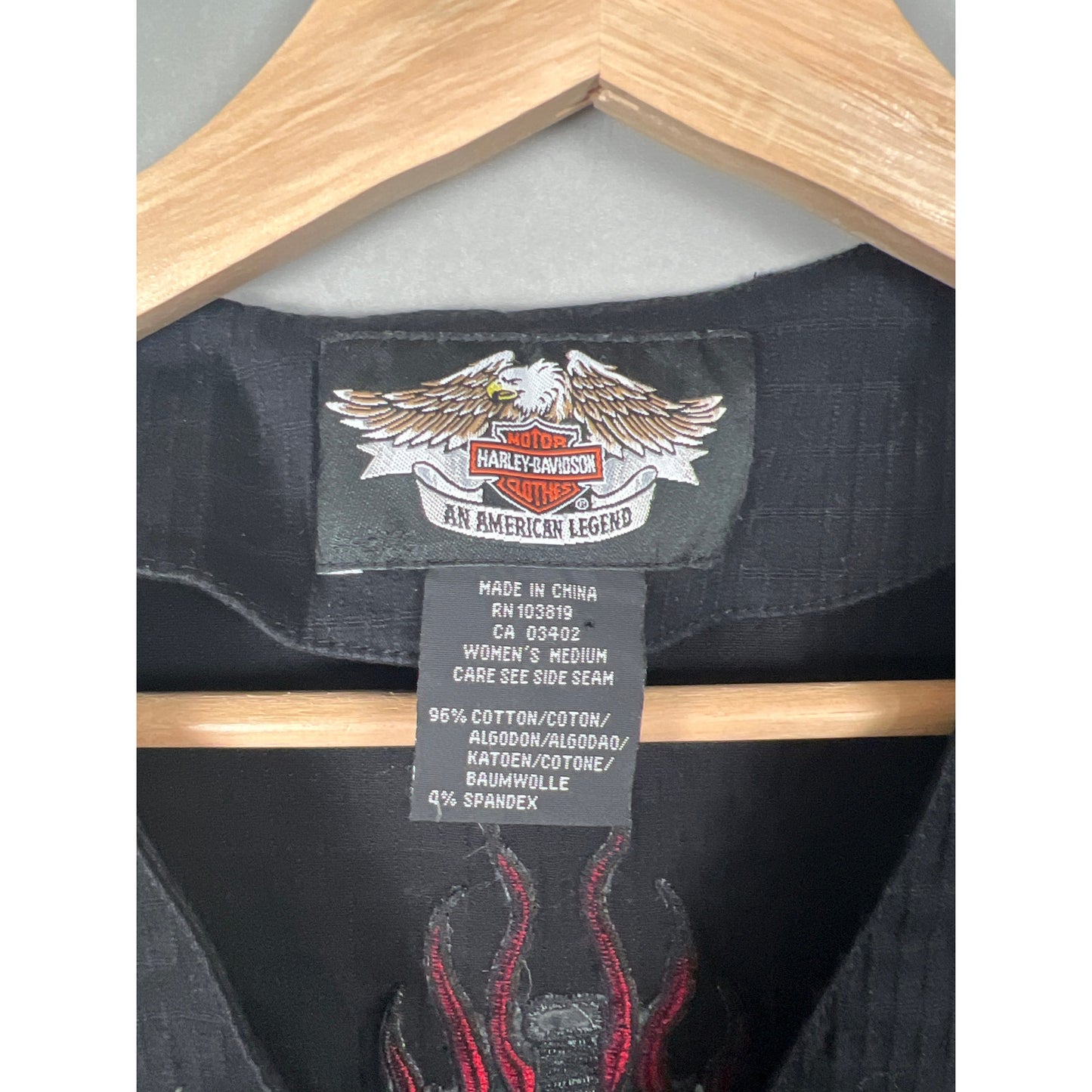 Harley Davidson Ribbed Black Womens Vest Size Medium Embroidered Motorcycle