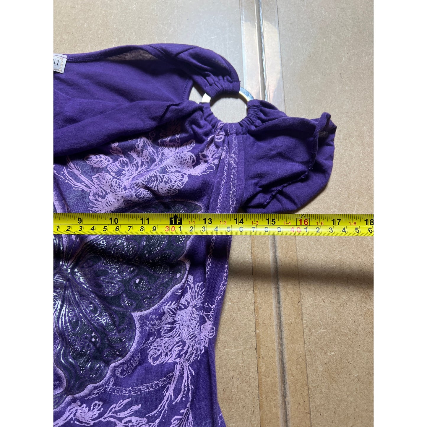 Y2K California Girlz Made In USA Purple Butterfly Top Size XS