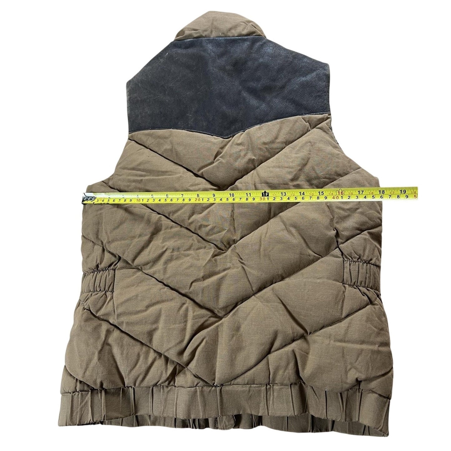 Filson Vest Mens M Brown Puffer Jacket Canvas Down Insulated Quilted Collared