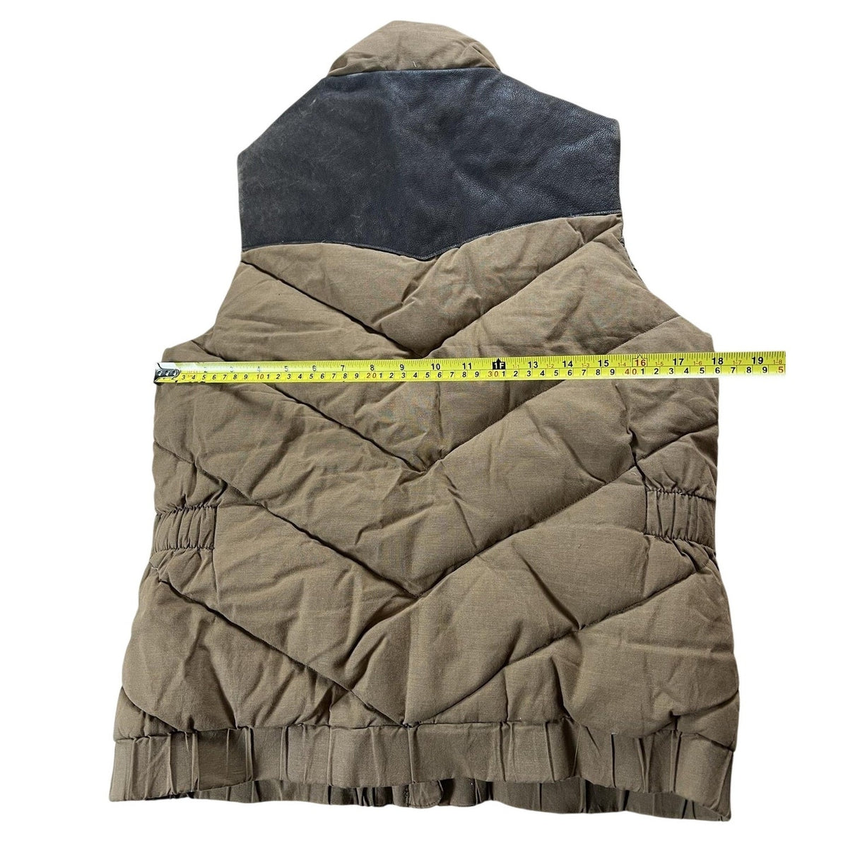 Filson Vest Mens M Brown Puffer Jacket Canvas Down Insulated Quilted Collared