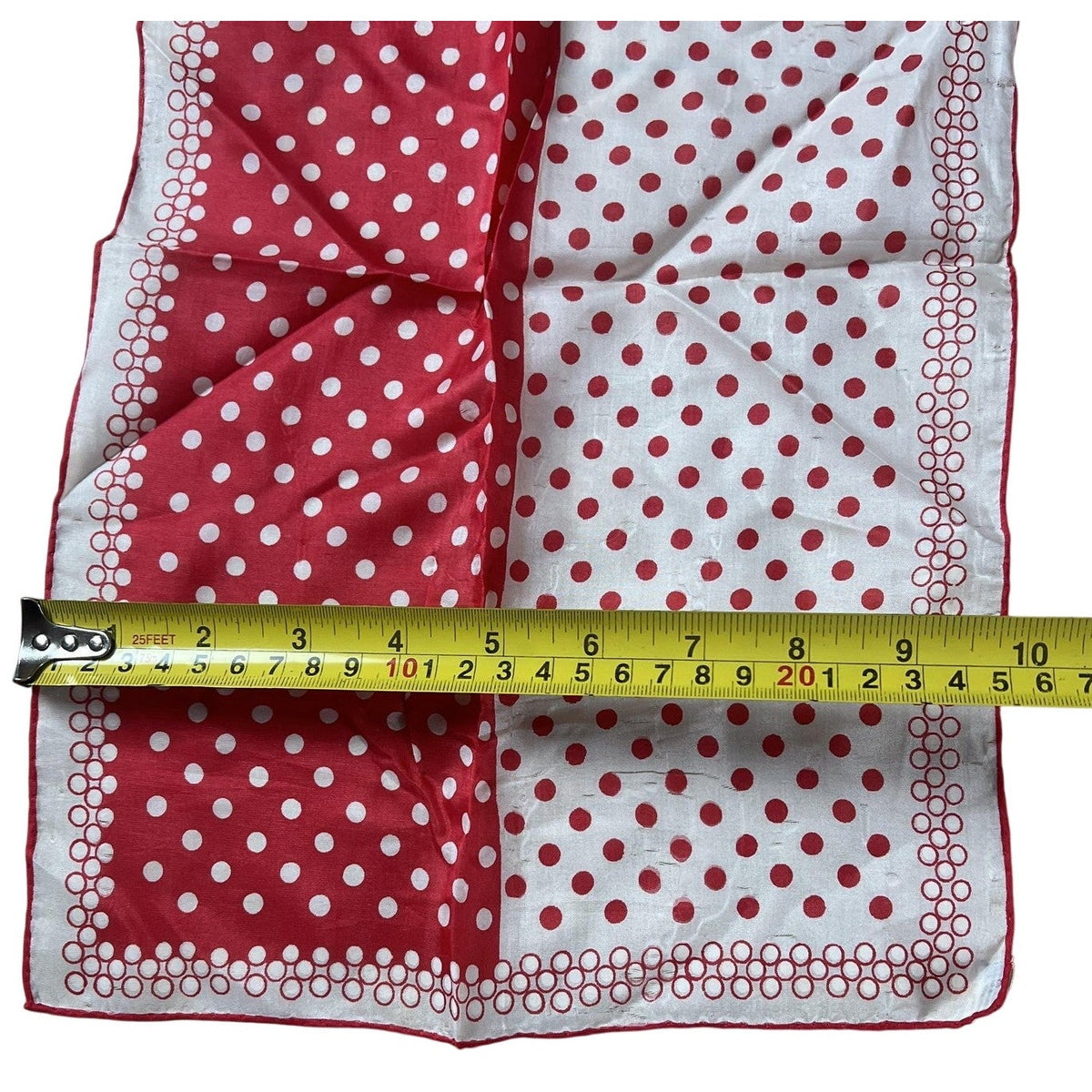 Kerchief Mens One Size Red Polka Dot Rayon Silk Satin Rectangle Scarf Japan