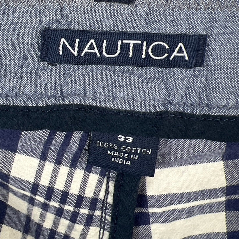 Nautica Clipper Mens Plaid Relaxed Fit Shorts Patchwork 33