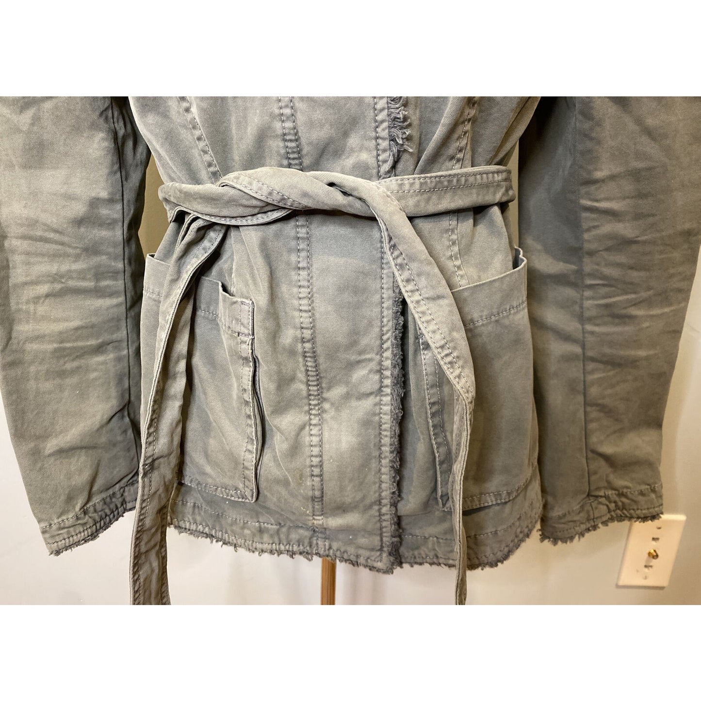BANANA REPUBLIC Womens Utility Military Safari cargo Jacket Olive Army Green XS