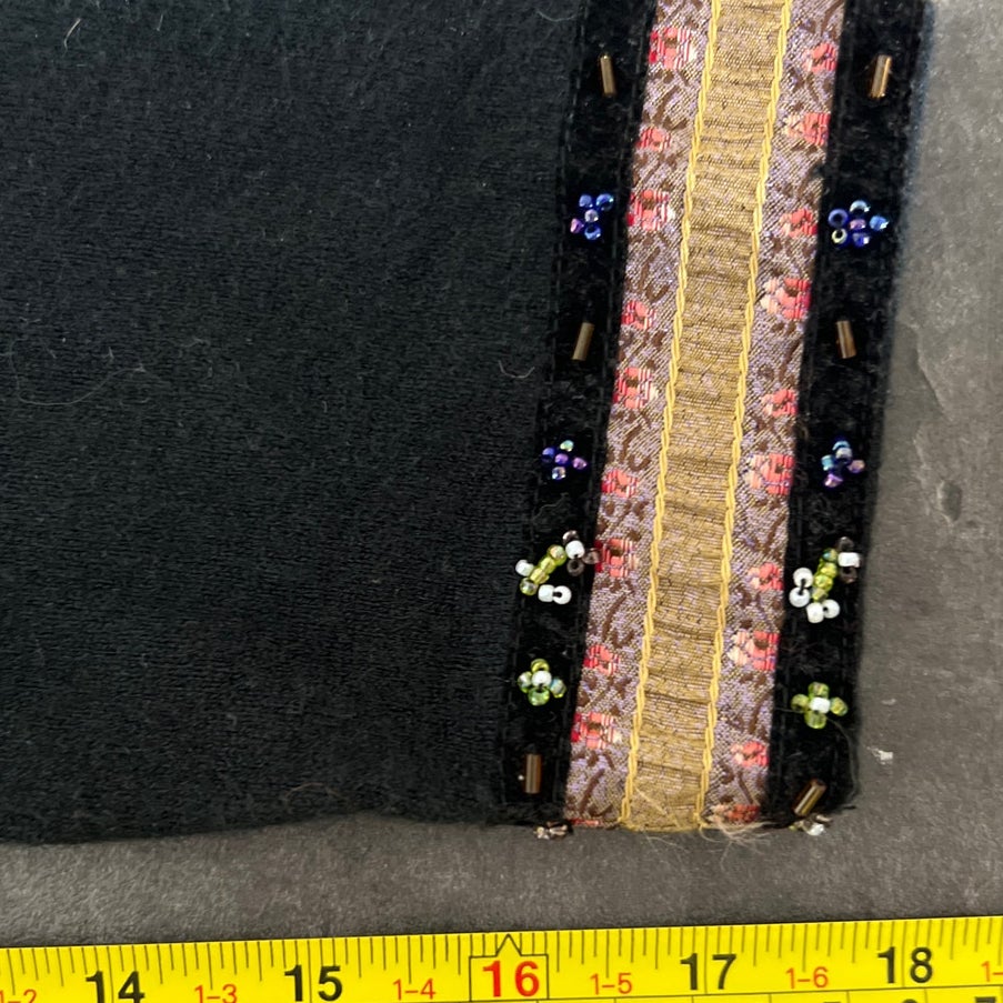 April Cornell Large Acrylic Cardigan Beaded Floral Button