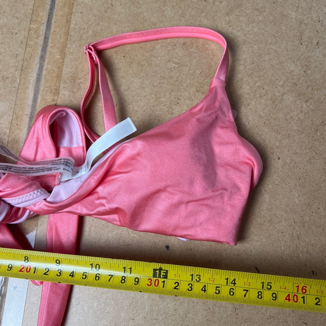 NWT Victorias Secret Small Pink Tie Silky Smooth Triangle Padded Bikini Top