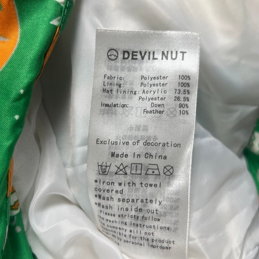 Devil Nut Under Red Flag Vest Jacket Size Medium polyester Green Teen