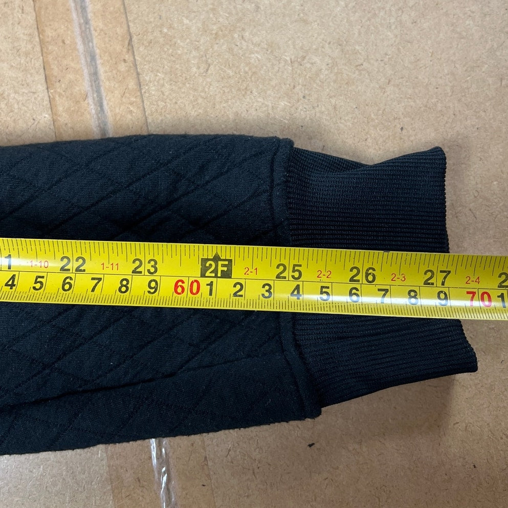 Zyia Quilted Snap Pocket Sweatshirt Womens Large Black Pullover