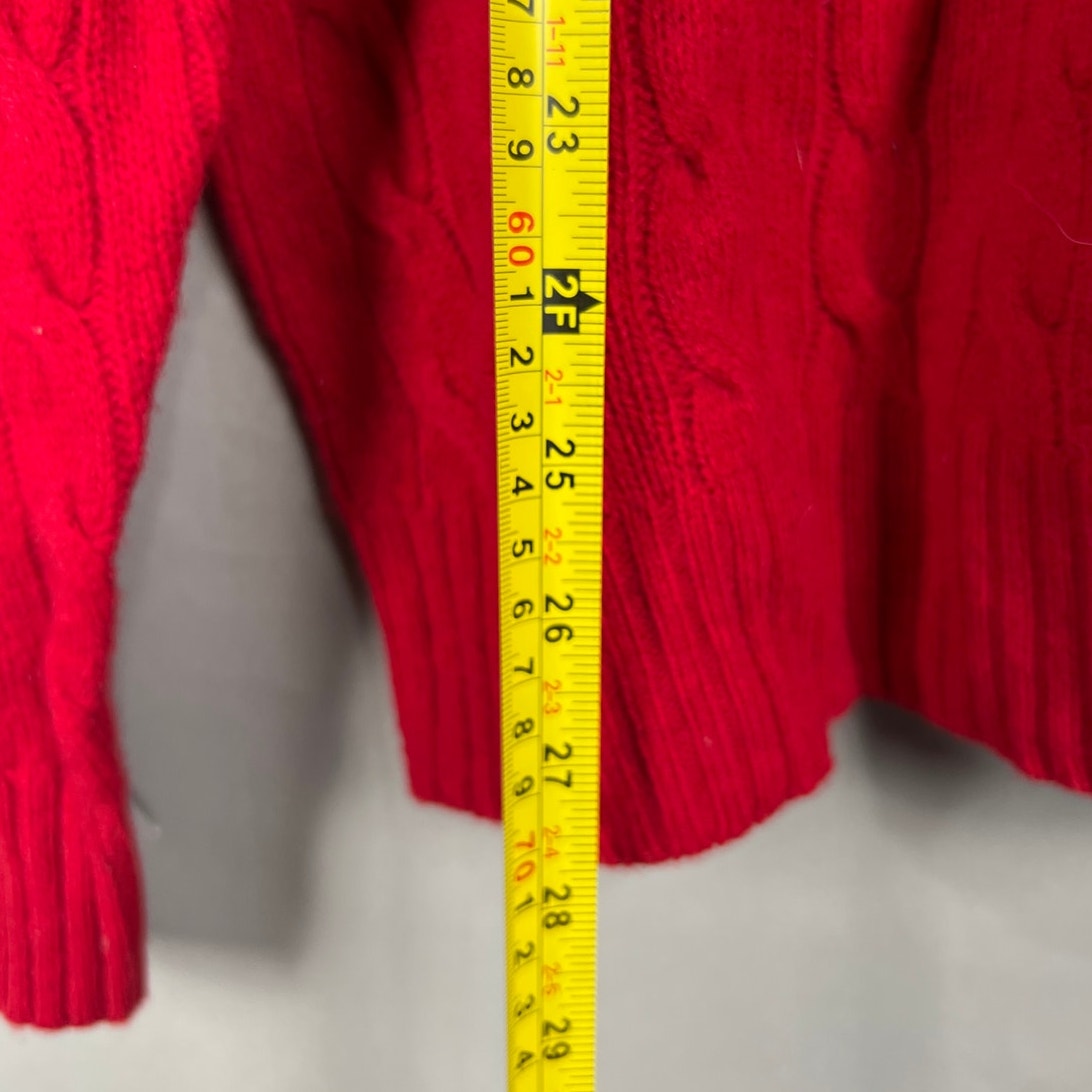 Polo Ralph Lauren Wool Size Large Red Pullover Cable Knit