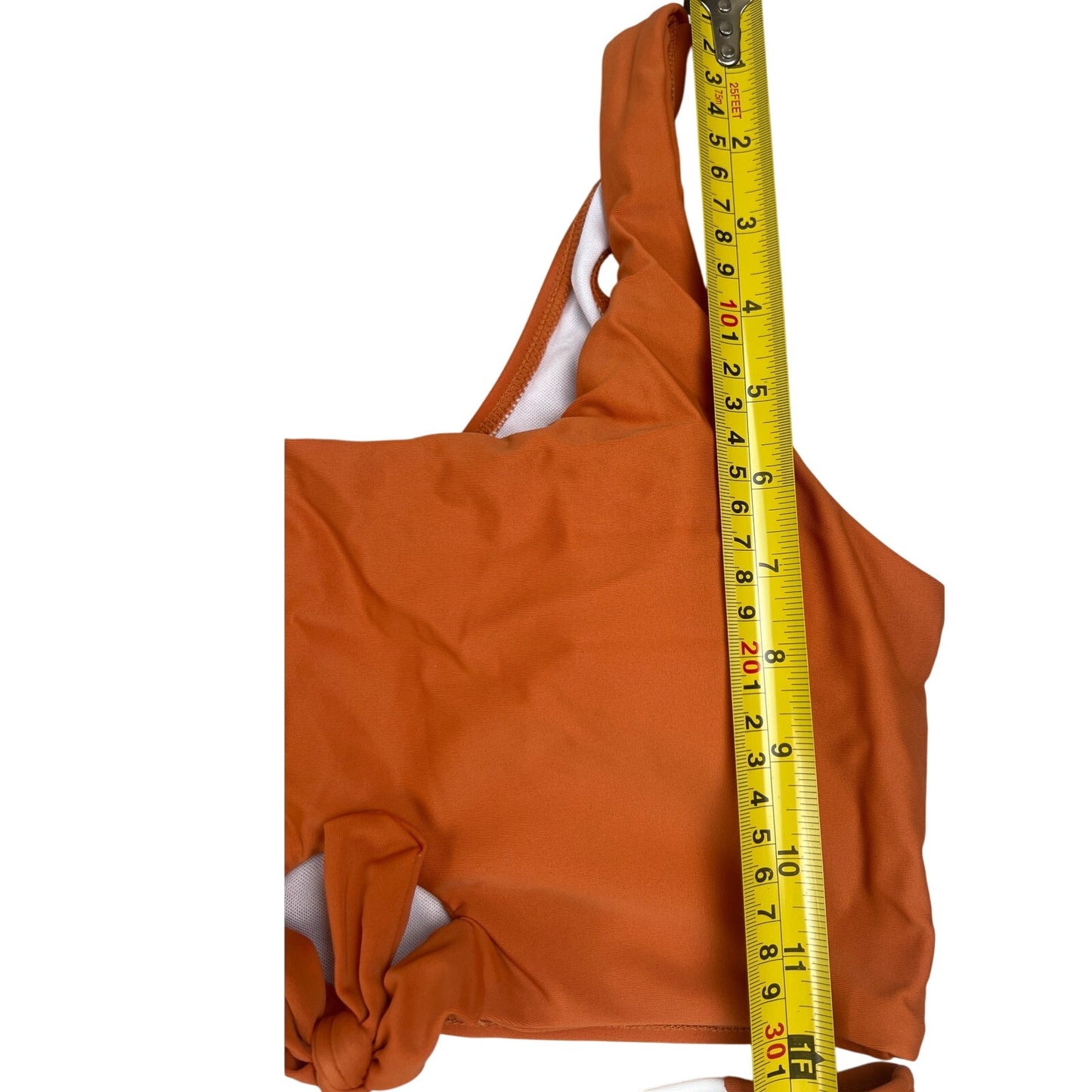 Shein Two Piece Bikini Set Orange Striped Bottoms Size Large L - EUC