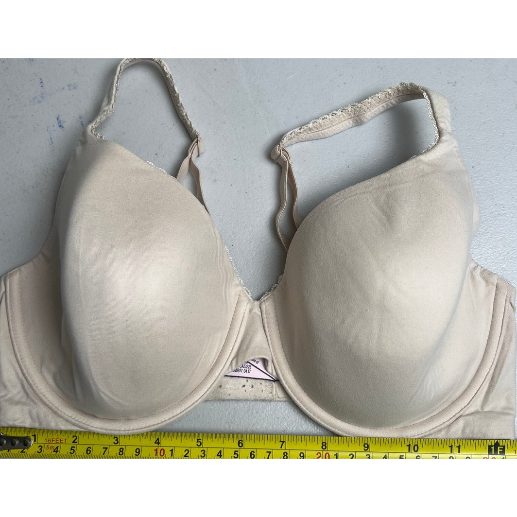 Victoria's Secret Line Perfect Coverage Cream Bra 34DD