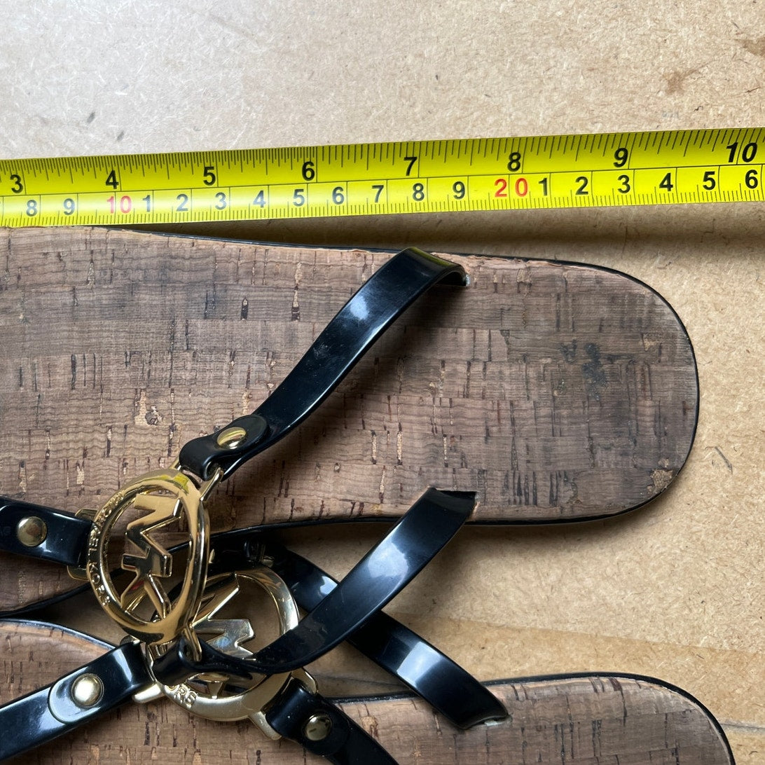 Michael Kors Sandals Flip Flops Black Rubber Upper Women Size 8M