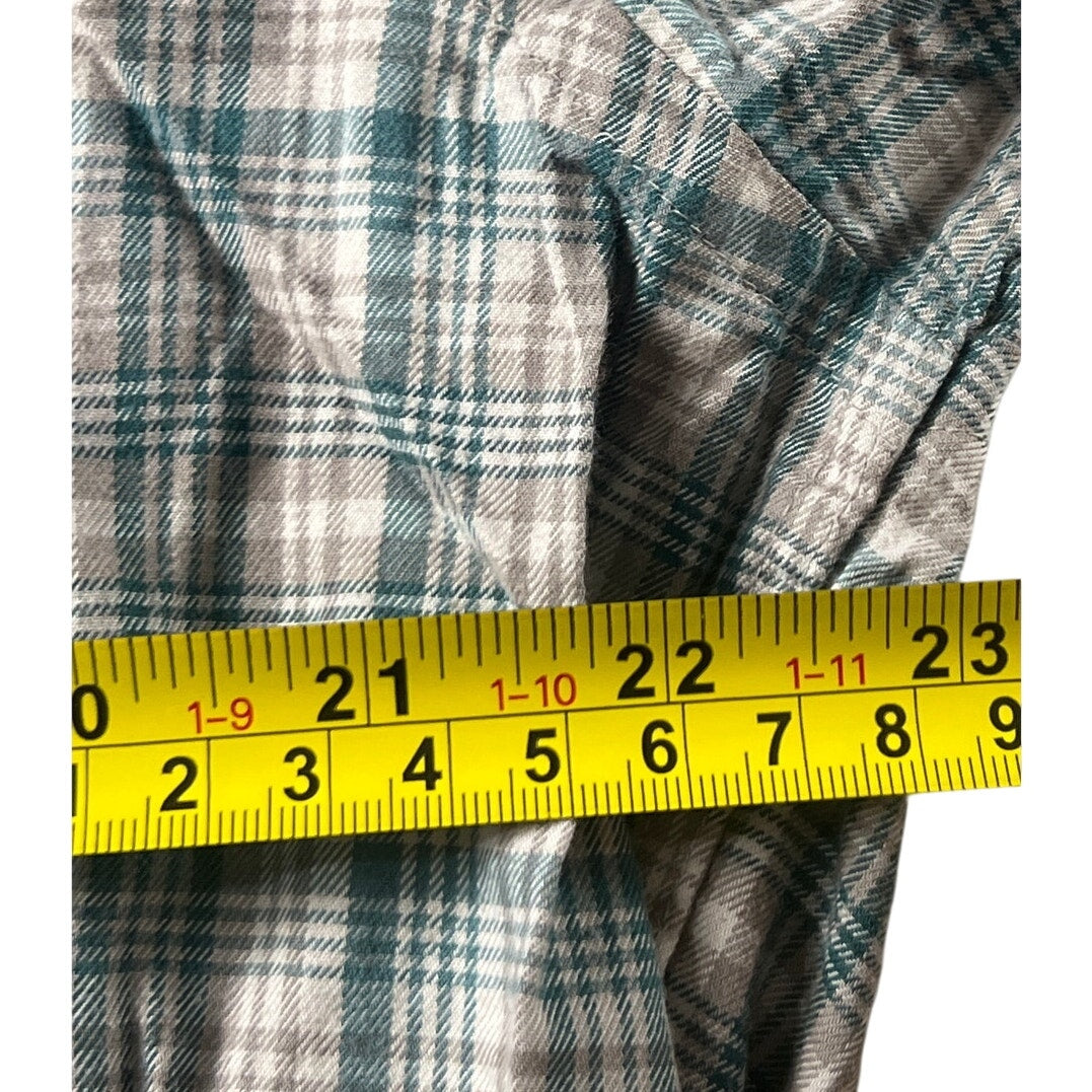 Patagonia Organic Cotton Large Green Plaid Long Sleeve