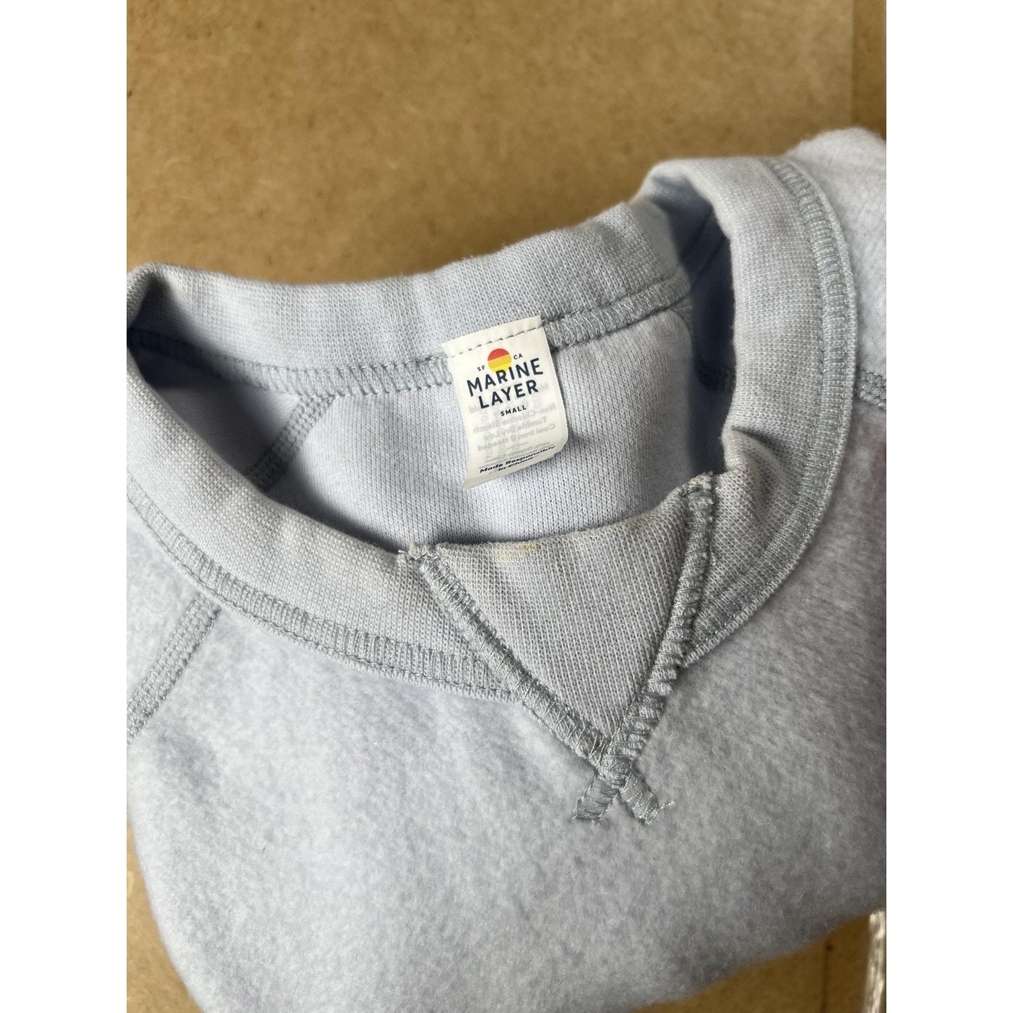 Marine Layer Sweater Womens S Gray Pullover Crew Neck Lightweight Raglan