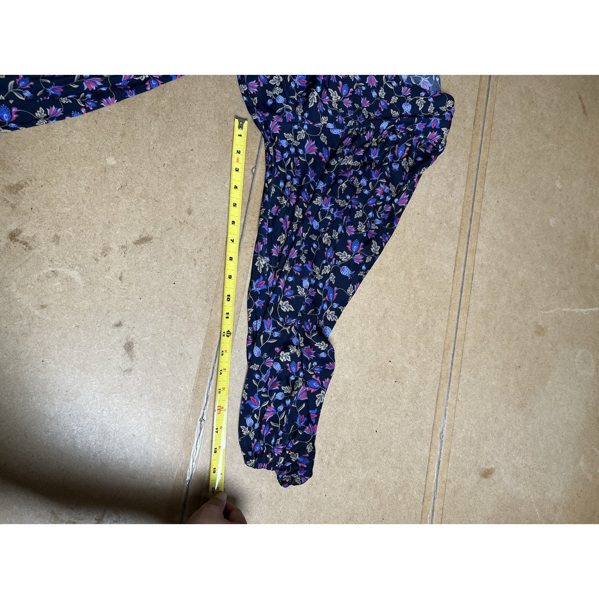 Banana Republic Dress Womens L Black Floral Chiffon Elastic Waistband Casual
