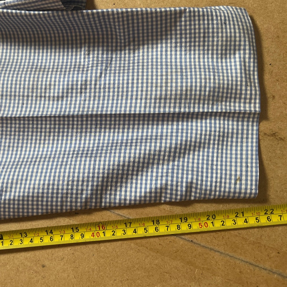 Hana Studio California 2 Piece Set Blue Checkered Top Shoulder pads Botton SZ XL