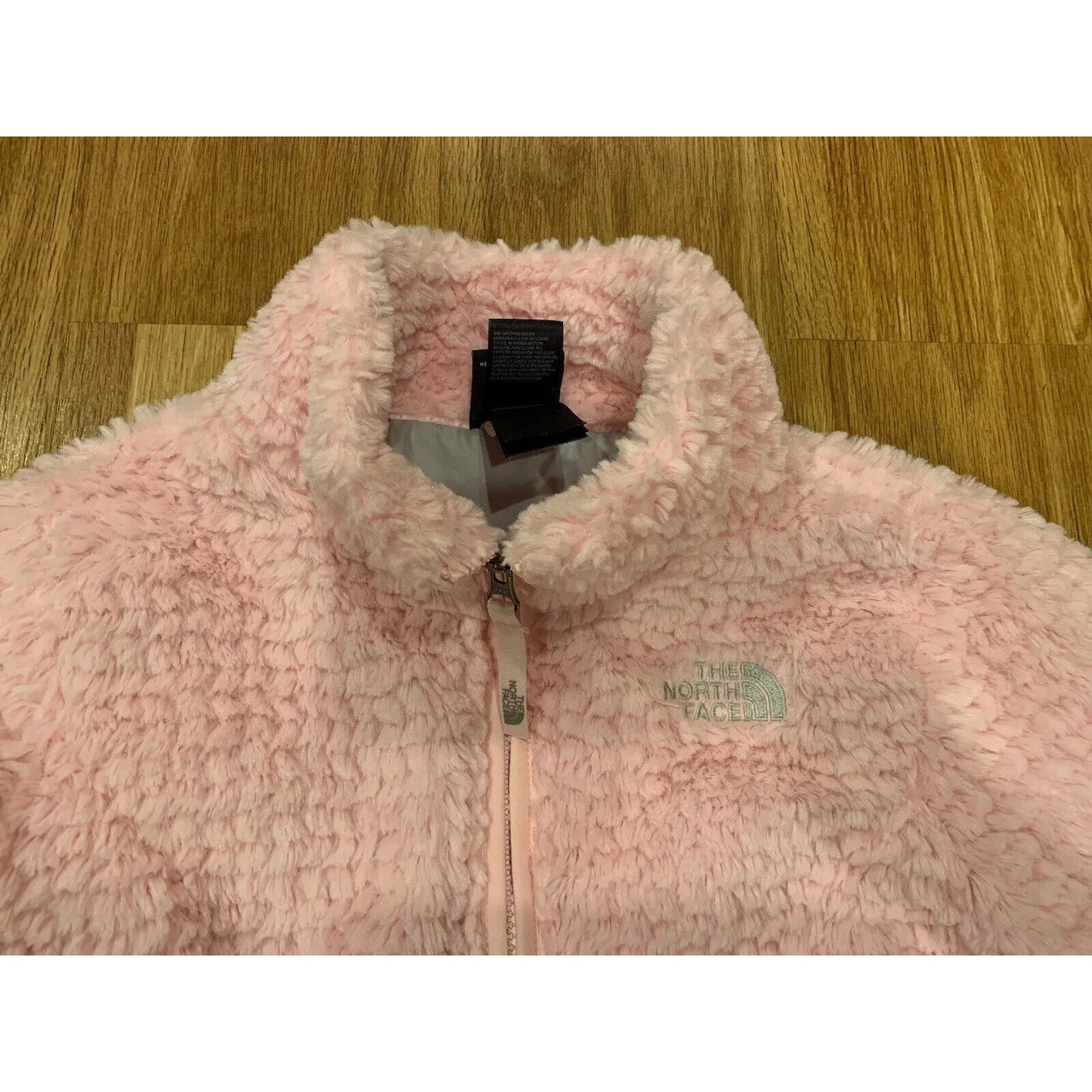 The North Face Furry Jacket Light Pink Girls Zip Up Size M 10 / 12