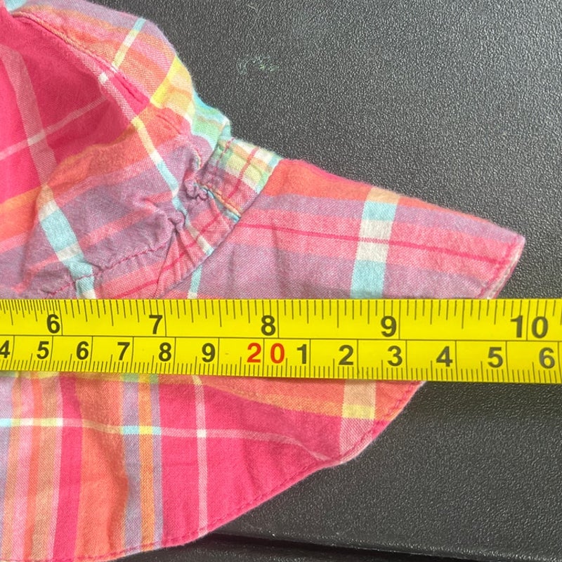 Chaps Size 9M Plaid Baby Bucket Hat Summer Pink