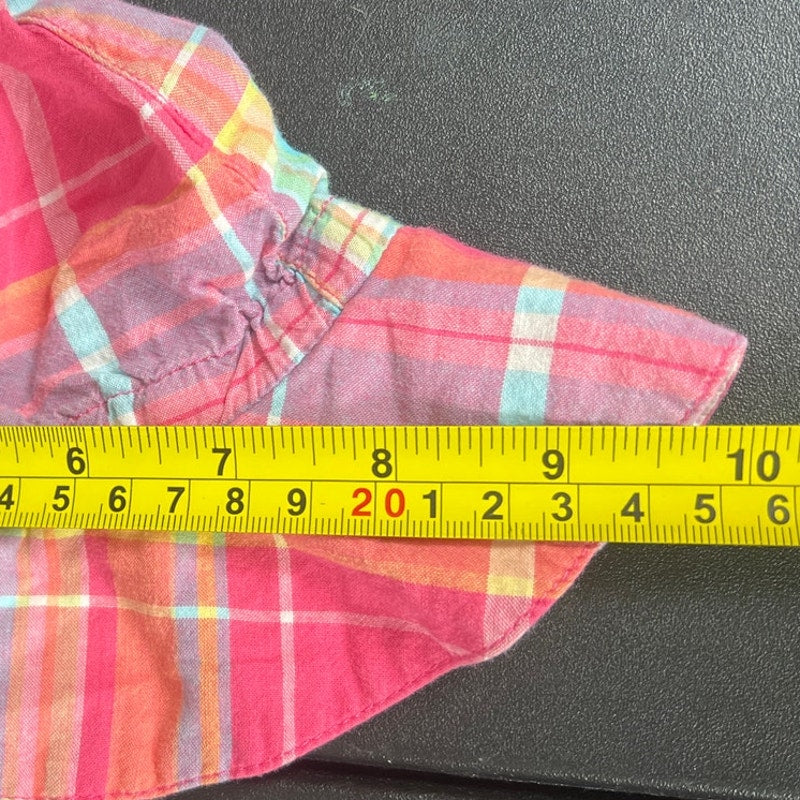 Chaps Size 9M Plaid Baby Bucket Hat Summer Pink