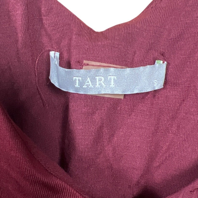 Tart Burgundy Women Top Size Small Cupro Lace Back