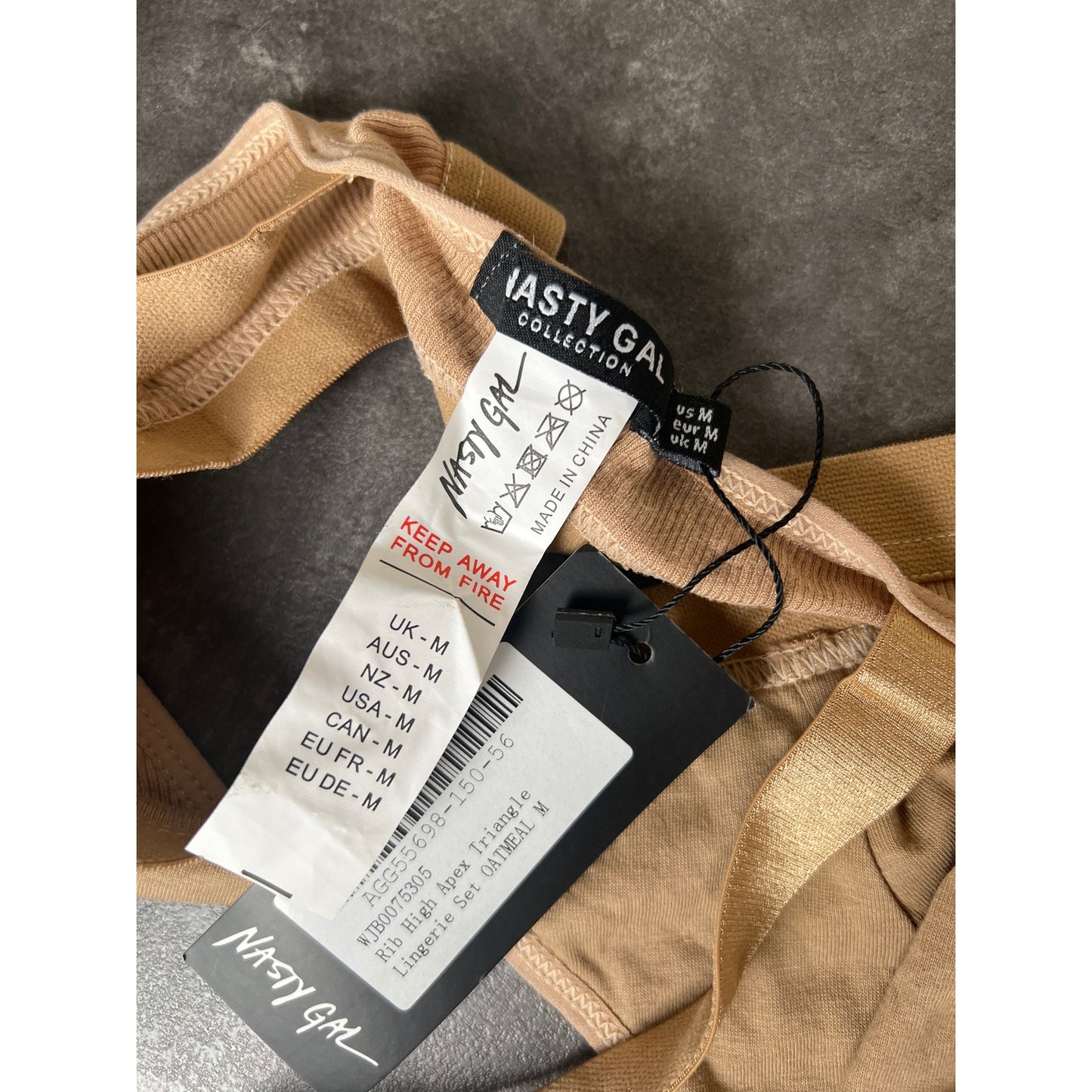 Nasty Gal Rib High Triangle Apex NWT Tan Medium