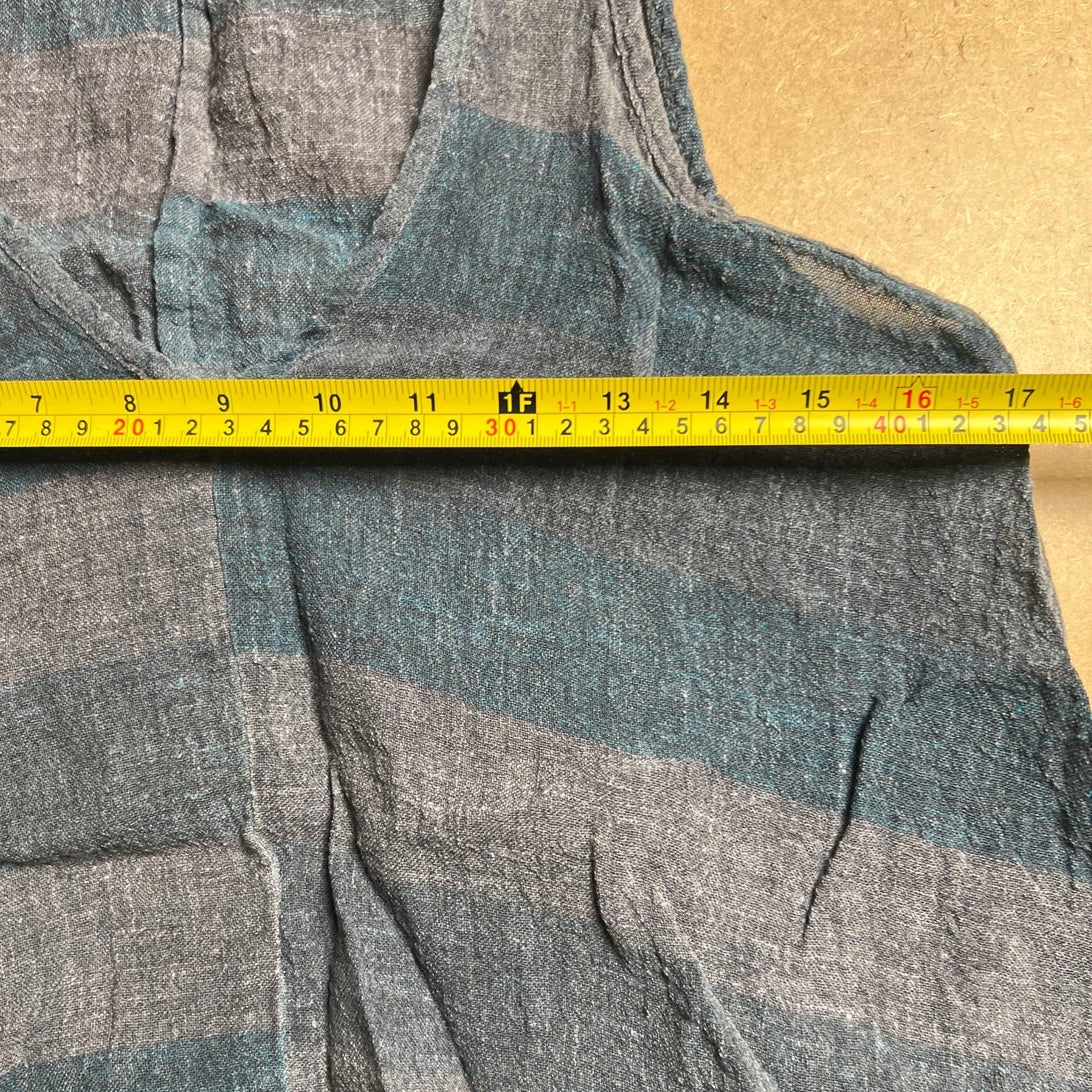 Luukaa Blue/Gray Stripe Boho Women Tank Top Size 6