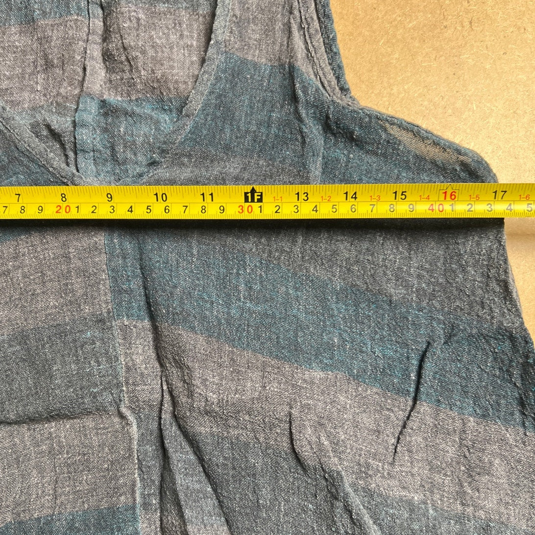 Luukaa Blue/Gray Stripe Boho Women Tank Top Size 6