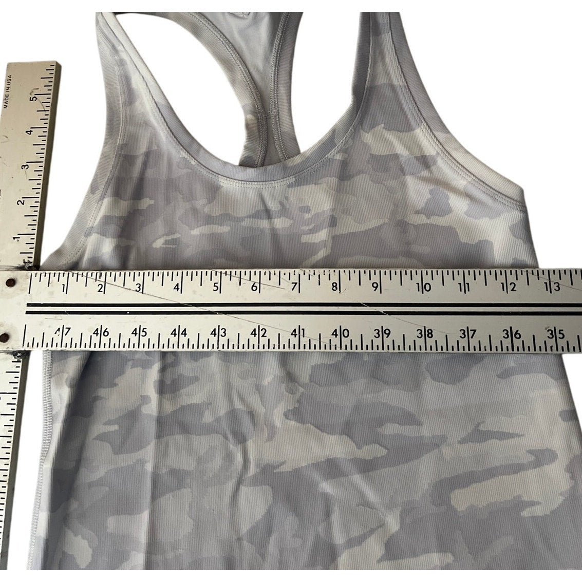 Lululemon Cool Racerback II Nulu Camo White *Dimensions In Pictures*