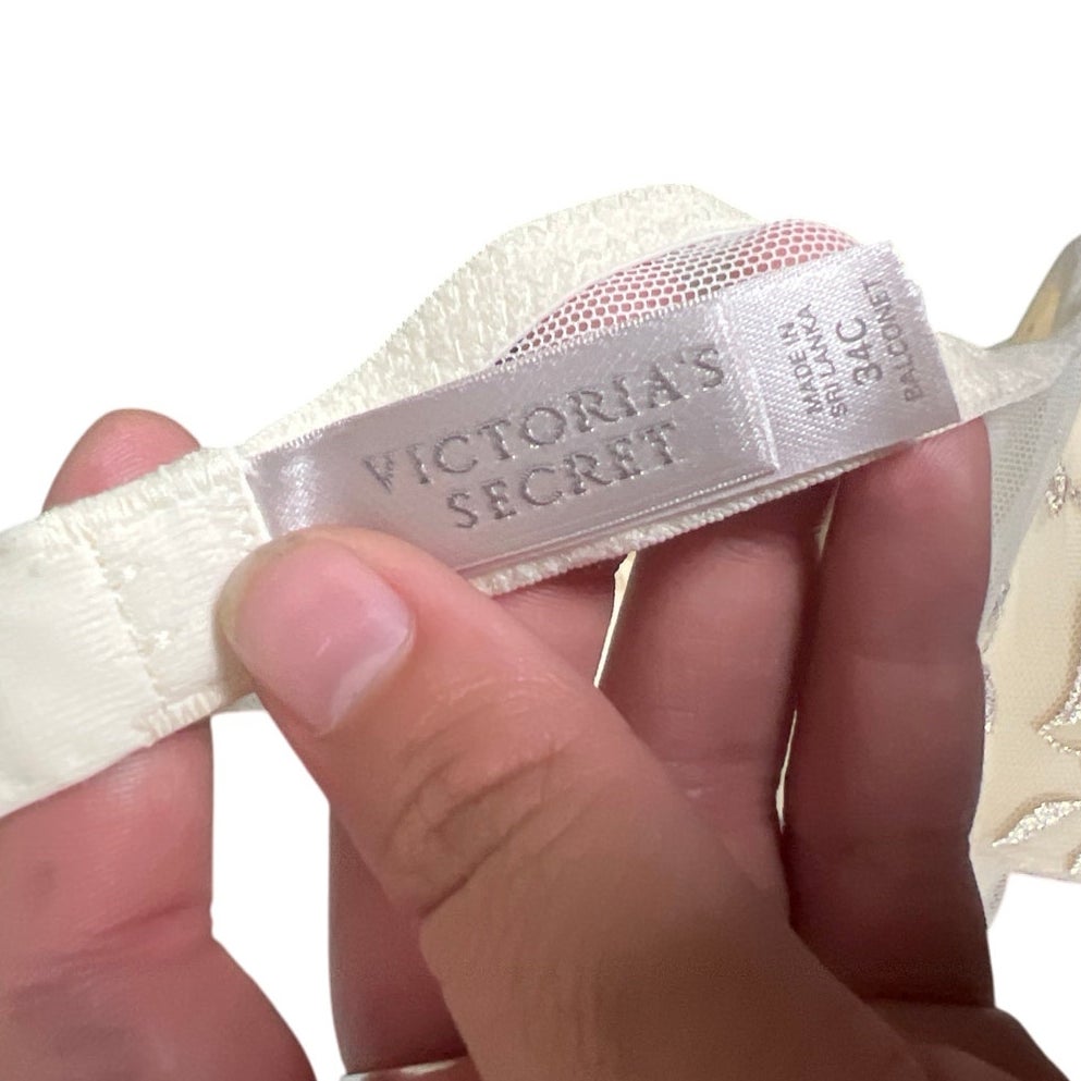 Victoria Secret 34C Women's Cream Balconette Bra Adjustable