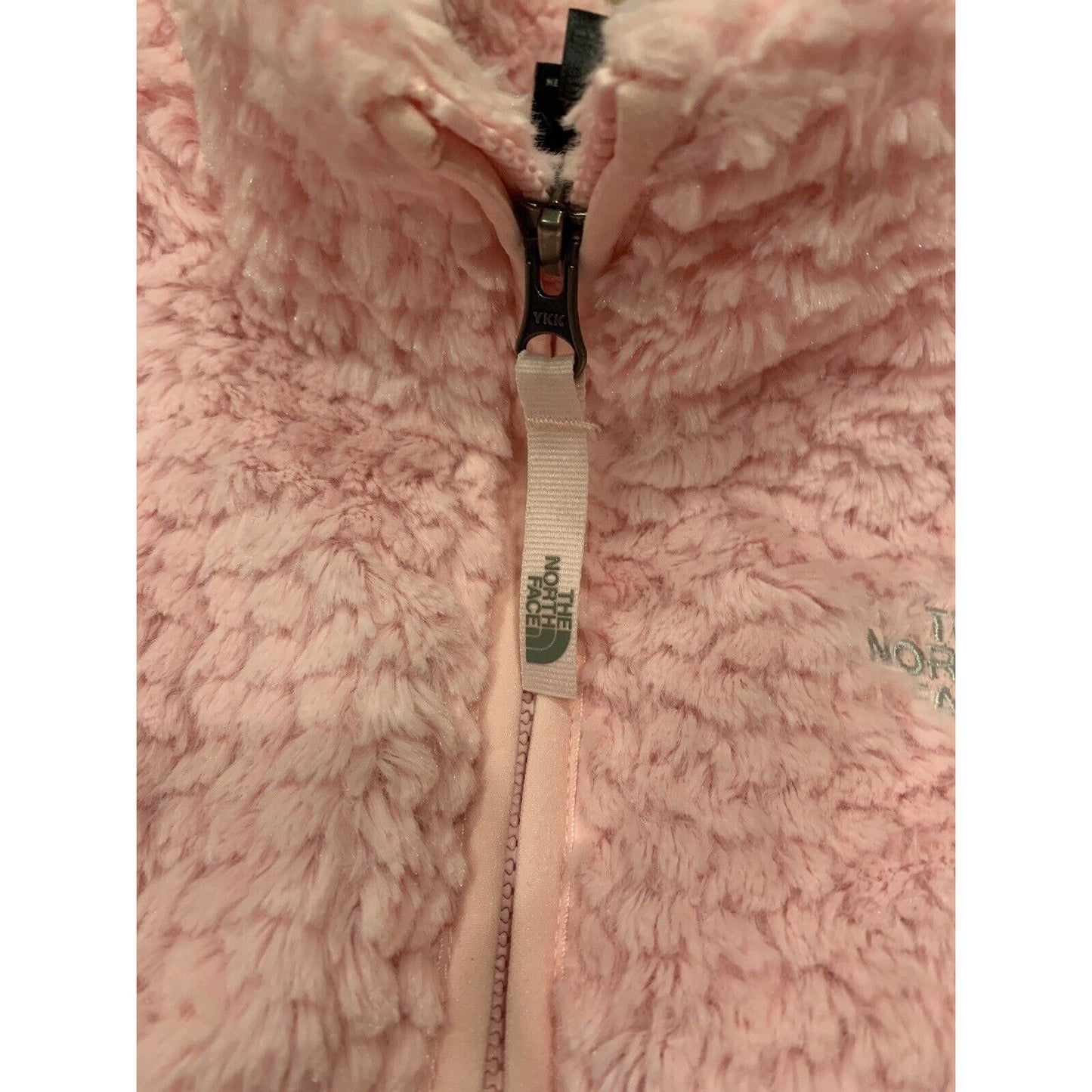 The North Face Furry Jacket Light Pink Girls Zip Up Size M 10 / 12