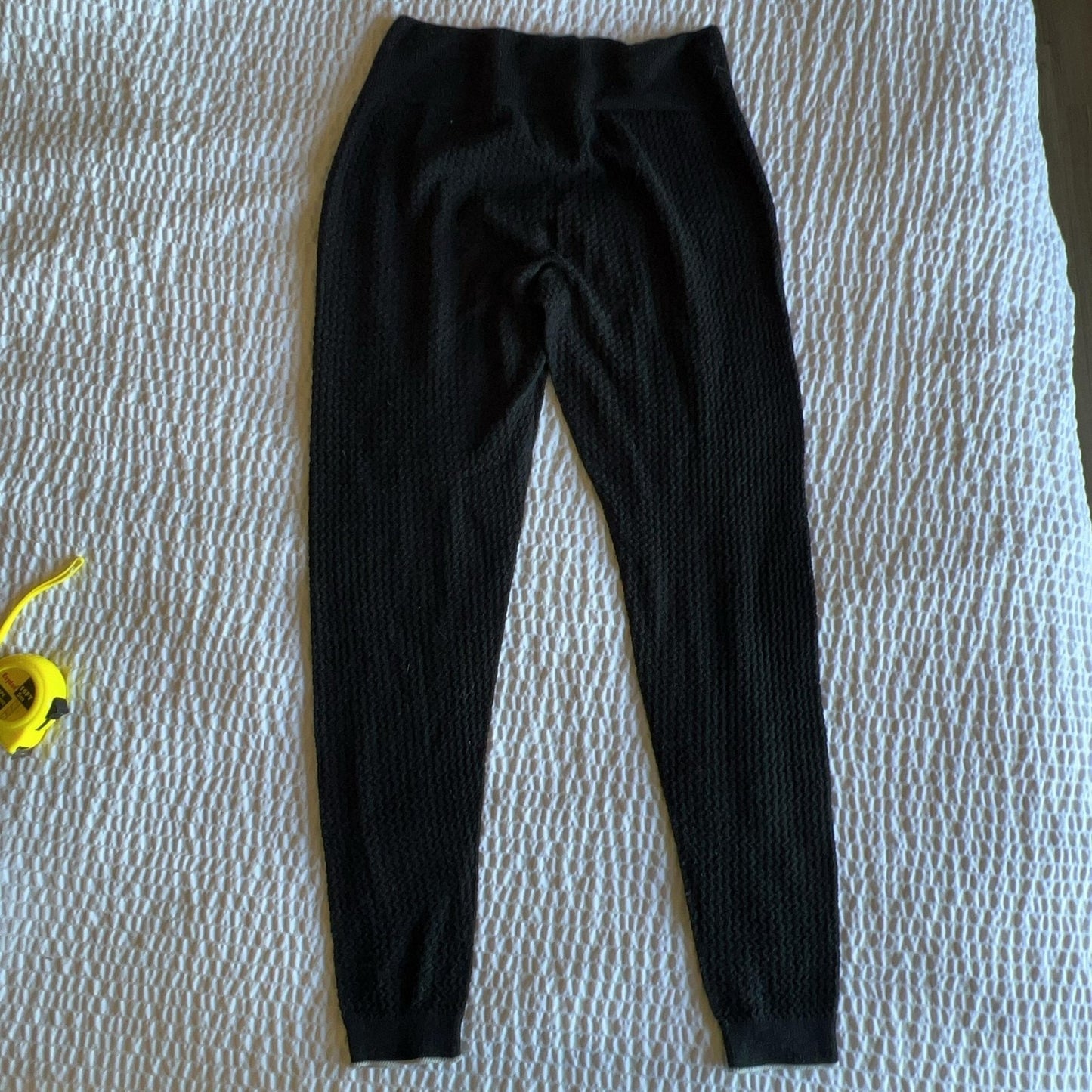 Patagonia Pants Womens M Black Wool Knit Jogger Elastic Waist Cuffed Stretch