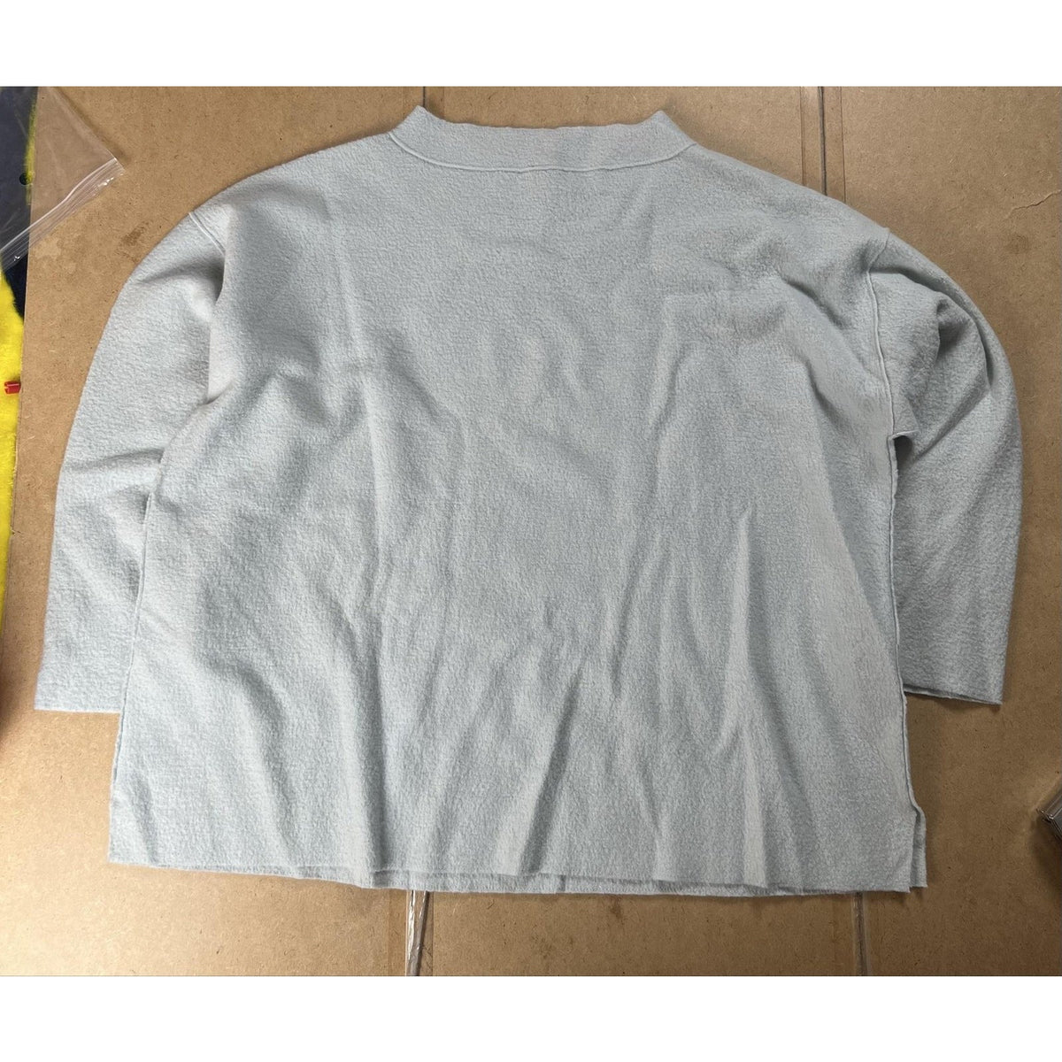 Eileen Fisher Sweater Womens 2X Blue Pullover Crew Neck 100% Wool Oversized