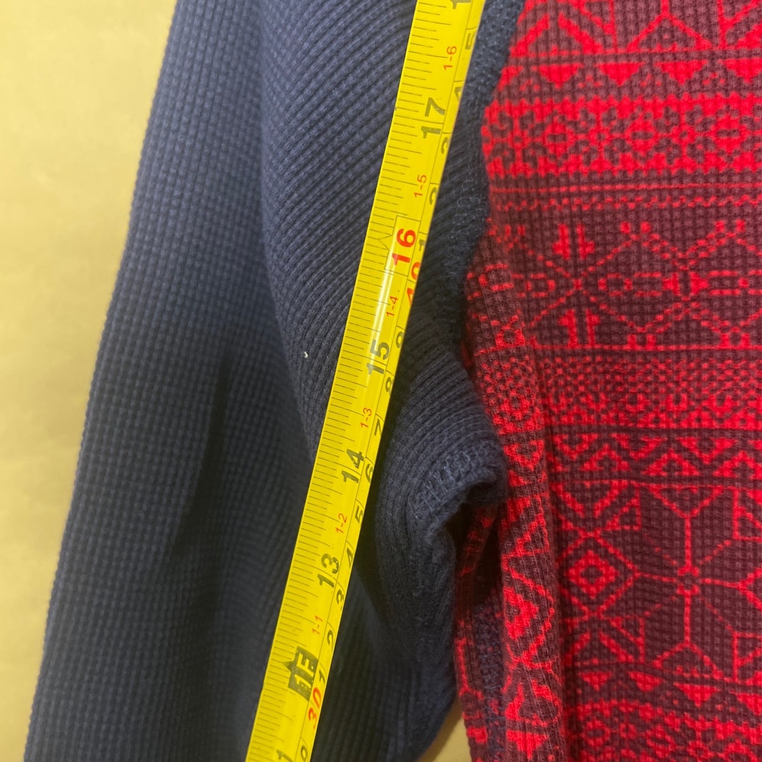 Hanna Anderson 150 Long Sleeve Red & Blue Winter Snow fllake Pattern Kids